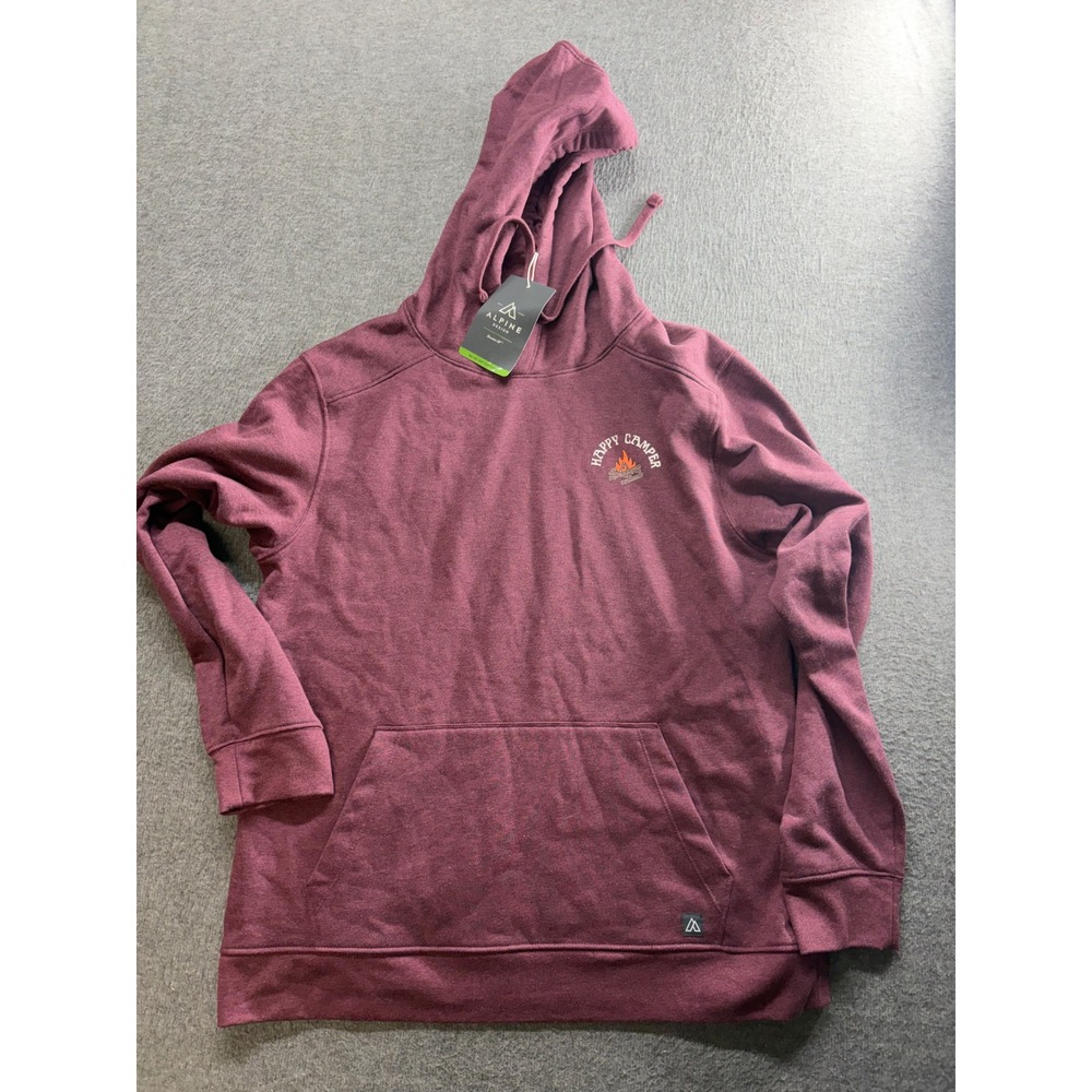 Alpine Design Mens Happy Camper Graphic Hoodie Deep Bordeaux Heather L ADM22605